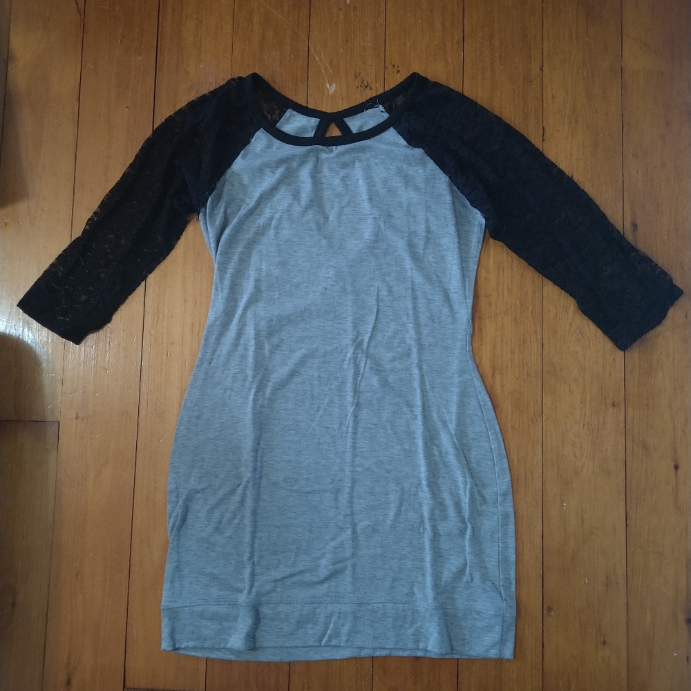 Grey baseball tee dress